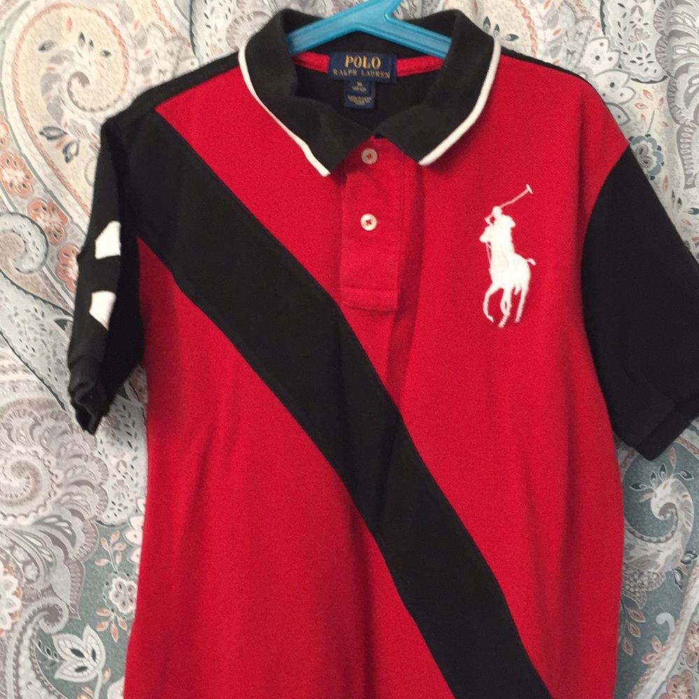 Boys red & black polo!
